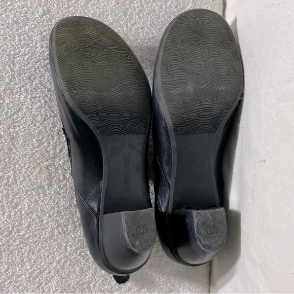 Gerry Weber Black Leather Slip on Ankle Booties W Low Chunky Heel 41 - Picture 10 of 13